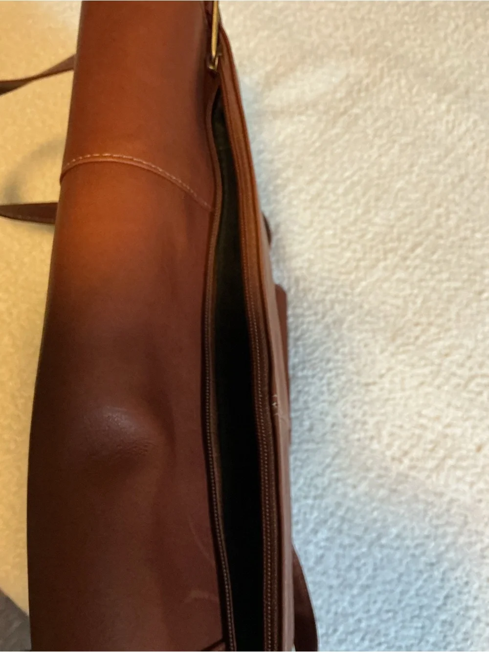 NBA Tan Leather Laptop Messenger Bag for Men 100% Leather